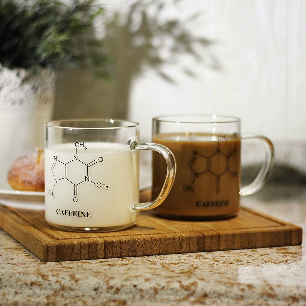 LUXU Glass Coffee Mugs, 14 oz Ice coffee cups,Clear Tea Cups Set of 2 | Everyday Drinkware,Water Glass,Glass Drink Tumblers,Bar Glassware,Borosilicate Glass Mugs with Handle for Hot/Cold Beverages
