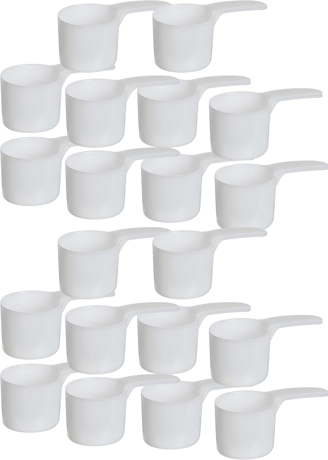 70 mL Plastic Measuring Packaging Scoop (=70 cc/ = 4.73 Tablespoon/ = 2.37 fl oz/ = 0.3 Cup), Meidum Handle - to Measure and Dispense Spices, Granules, Powders, for Seeds Packing (20)