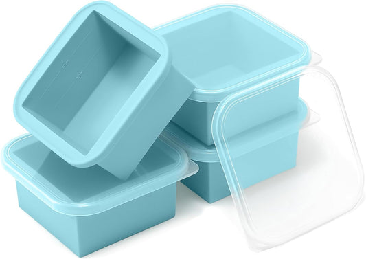 2-Cup Silicone Freezer Trays with Lids – Perfect for Meal Prep, Portion Control, and Easy Freezing-Meal Prep Container Molds
