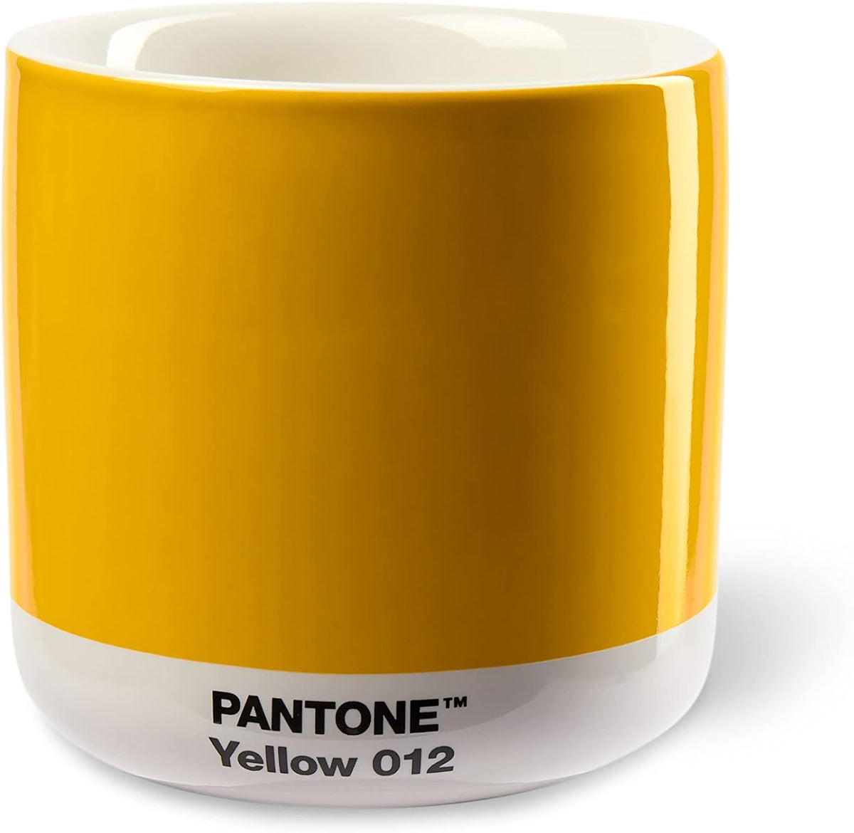 Copenhagen Design Pantone Latte Cup - Double Wall Thermo - Cappuccino Handleless Mug - 7.44oz/220ml, Yellow 012