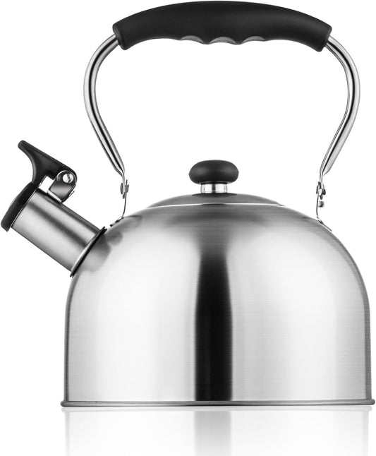 Tea Kettle – 2.64 Quart Stovetop Teapot, Stainless Steel Water Kettle for Camping & Kitchen, Foldable Handle, Gooseneck