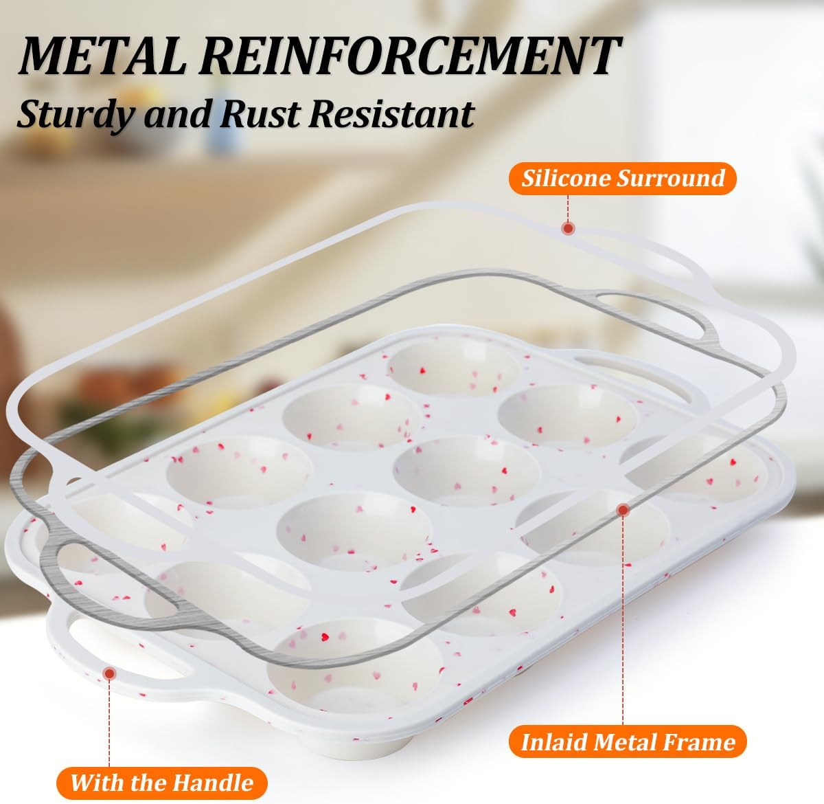 CAKETIME Silicone Muffin Pan