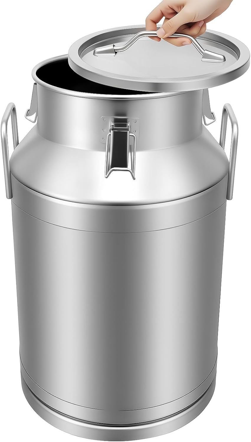 Large Liquid Container Storage, Bucket Rice Cereal Airtight Canister Container,Stainless Steel Milk Bucket With Sealing Lid and Carry Handle,for Wine, Oil Storage Transport (40L/10.6 Gal)