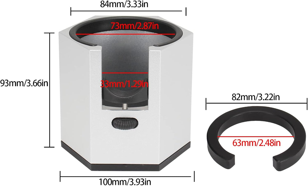 DIBTSA Espresso Tamping Station, Coffee Portafilter Holder, Aluminum Alloy Stand for Most 51mm, 53mm, 54mm, 58mm Coffee Portafilter (Hexagon,Silver)