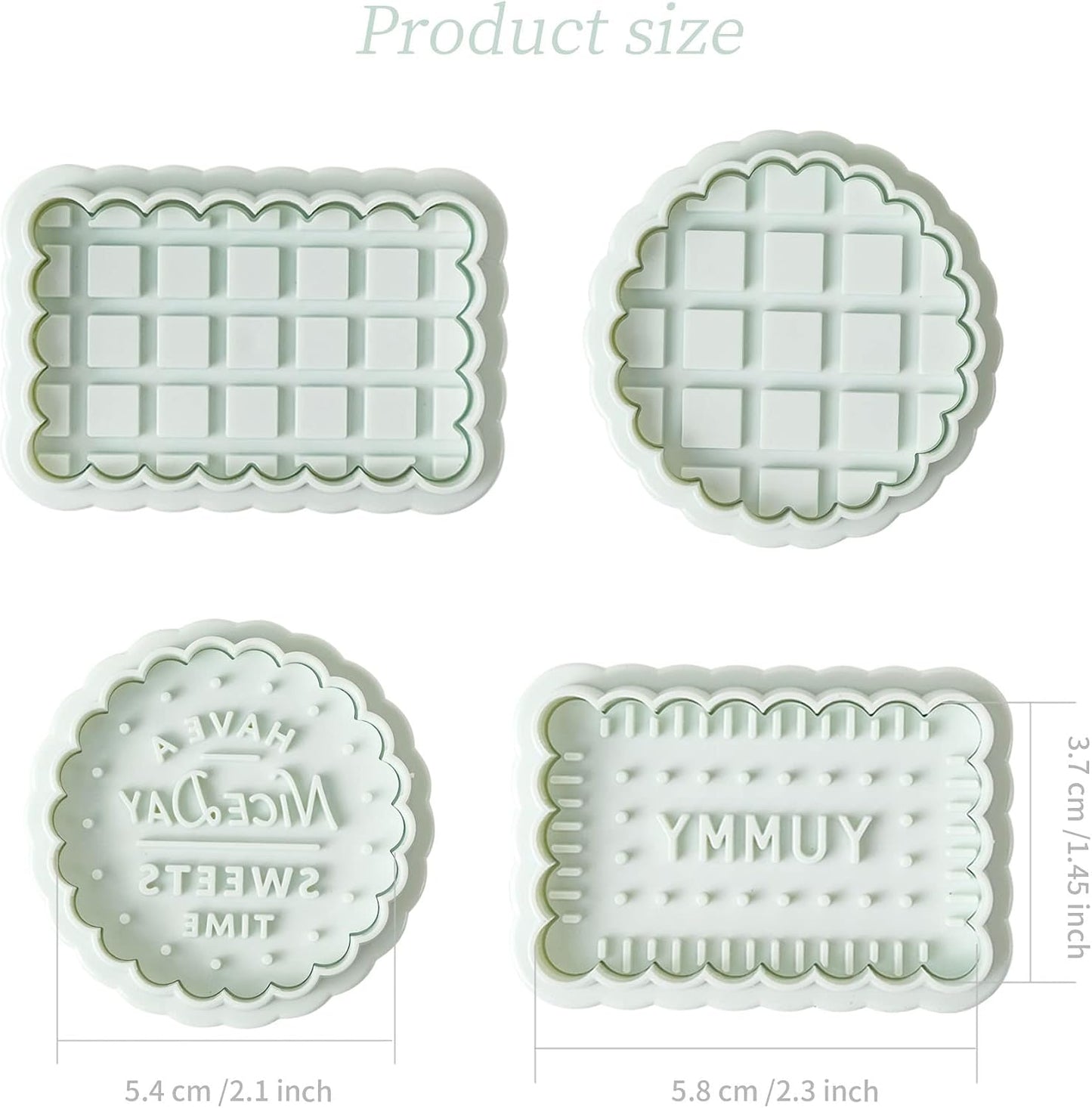 Cookie Stamps Set of 4, Cookie Press Mold, Decorating Supplies for DIY Baking, Cake, Pastry, Easy to Use-Biscuit Series