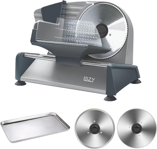 Meat Slicer, Electric Meat Slicer Machine for Home with 2 Removable 7.5'' Blades ETL Certified, Adjustable Thickness Deli