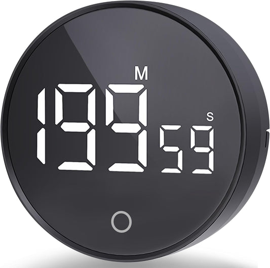Digital Kitchen Timers, Visual timers Magnetic Countdown Countup Smart Timer Large LED 200 Minutes Display Volume Adjustable
