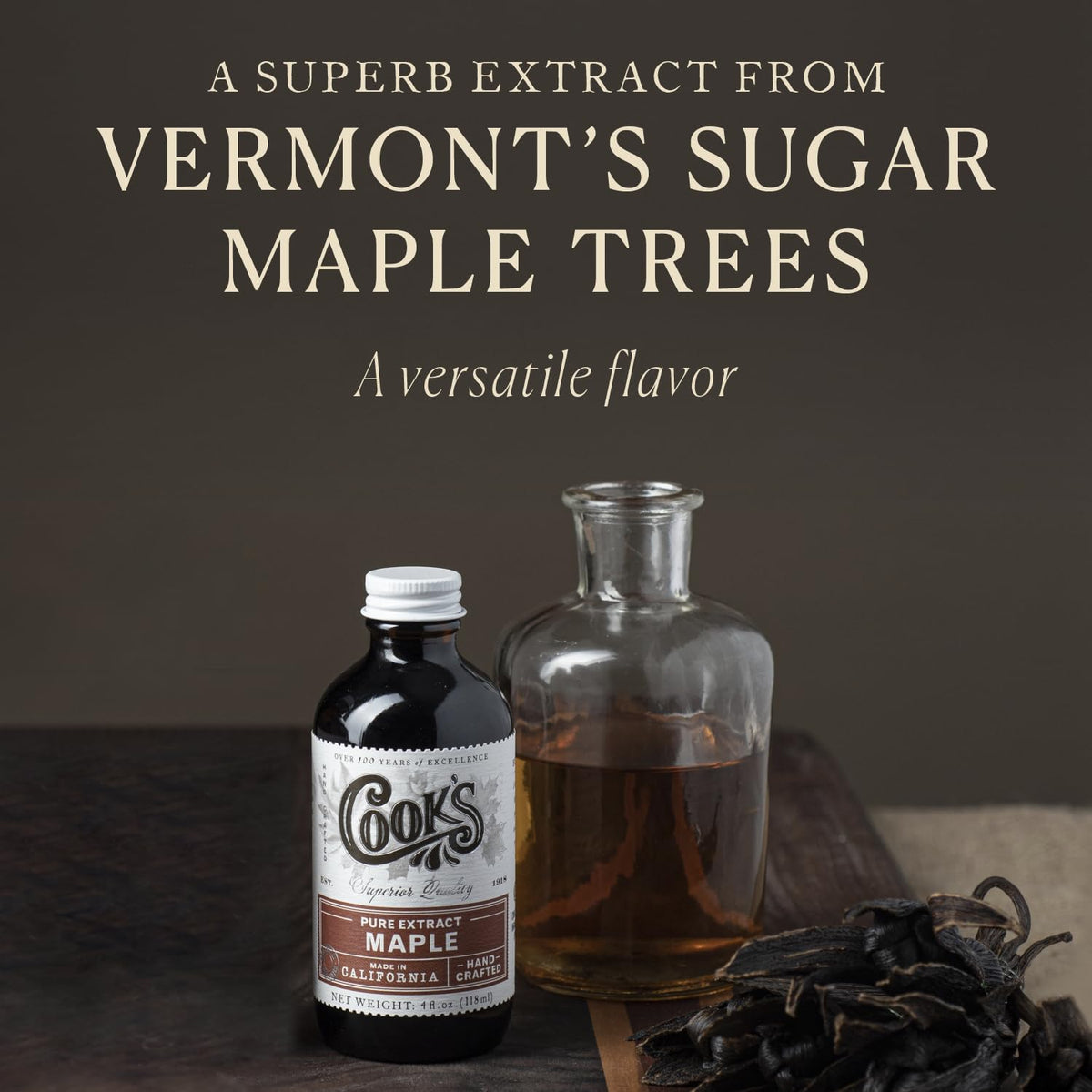 Cook's Organic Maple Extract for Baking &amp; Syrup, Vermont Maple, 128 oz | Warm, buttery Vermont maple for syrup, oatmeal &amp; baked goods