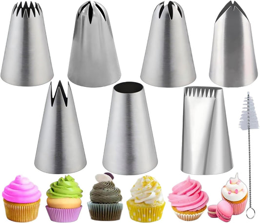 Large Piping Tips Set, Stainless Steel Cake Decorating Icing Tips Nozzles, Pastry Cake Decorating Tips Baking Tools For