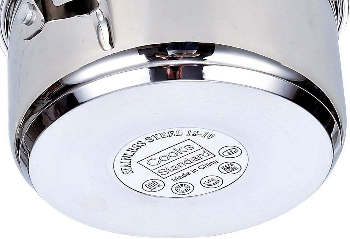 Cooks Standard Professional Cookware Set, Stainless Steel Pots Kitchen Set Includes Saucepans, Sauté Pan, Dutch Oven wit