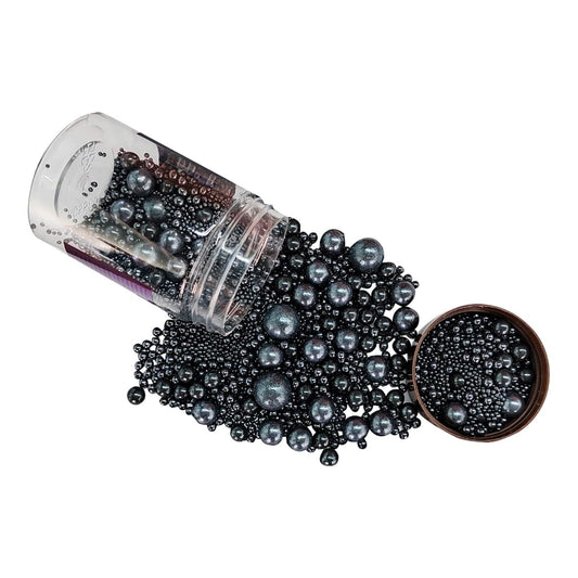 Edible Black Sugar Pearls Candy Sprinkles 120G/ 4.23Ounce Baking Cake Sprinkles Cupcake and Cake Topper Cookie Decorations