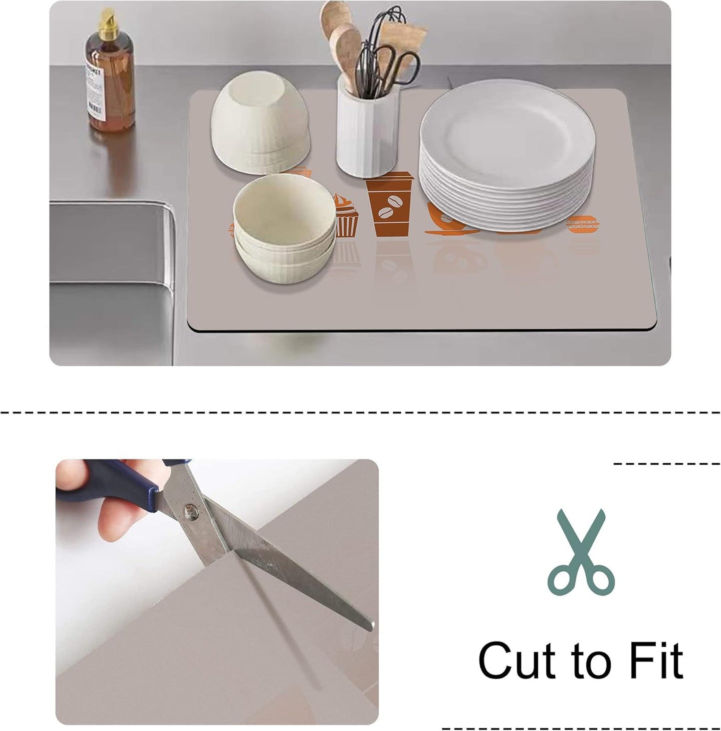 Golener Thick Counter Protector Absorbent Coffee Machine Spill Mat,Coffee Machine protector,Desk protector,Prevent Moving,Coffee Mat Placemats Under Any Drink Coffee,Tea