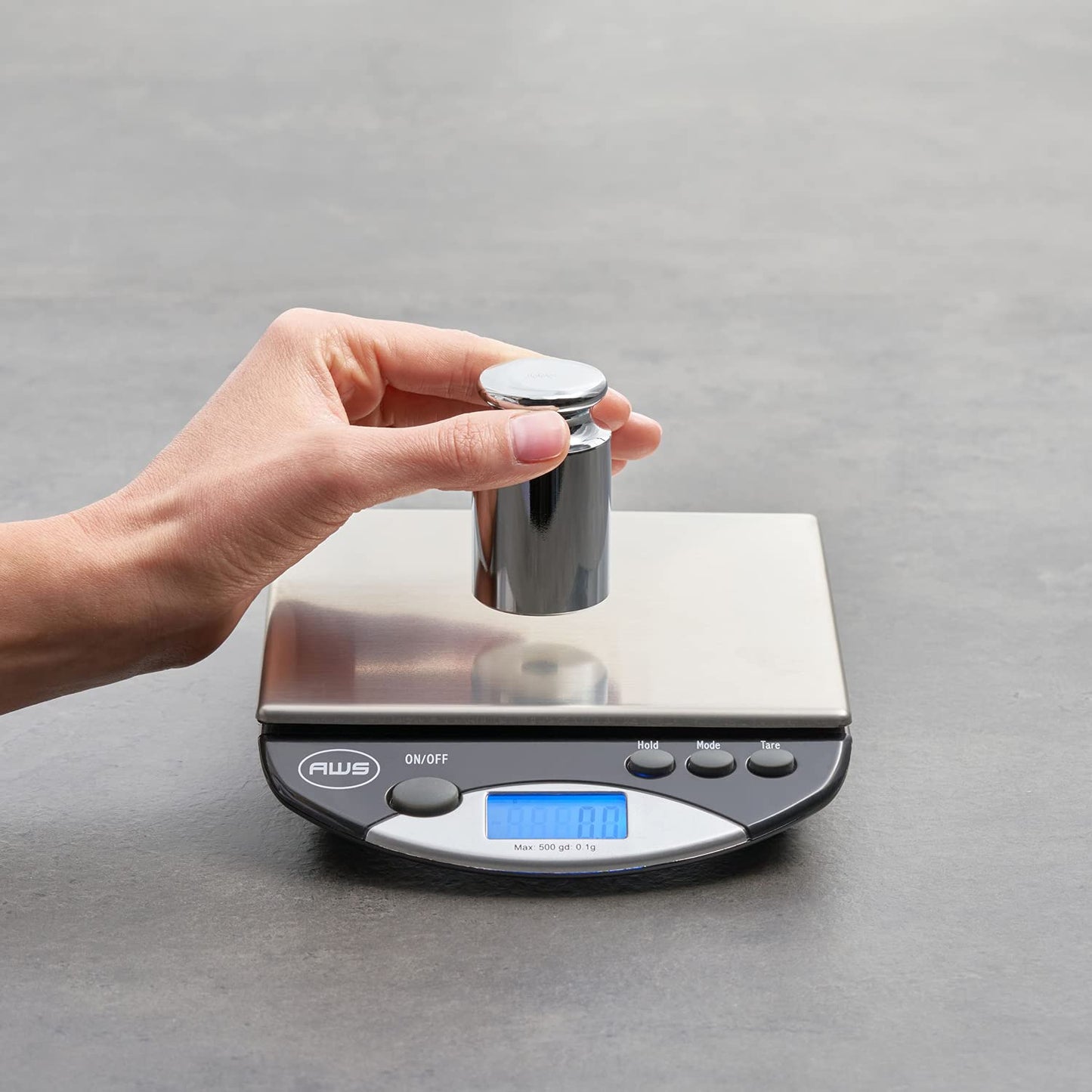 American Weigh Scales Calibration Weight for AWS Digital Scale, Stainless Steel, Carbon Steel, Chrome Finish, 300G (300WGT)
