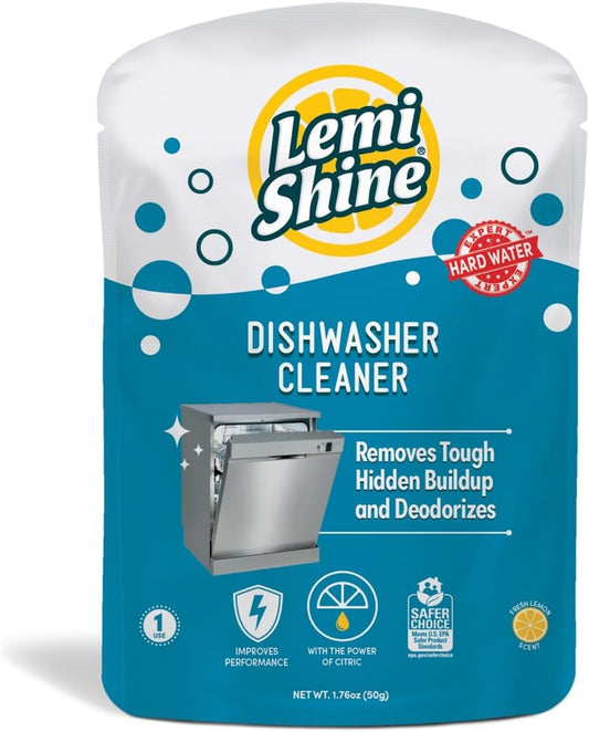 Lemi Shine Natural Dishwasher Cleaner - Dishwasher Cleaner and Deodorizer Powered by Citric Acid and a Natural Fresh Lemon