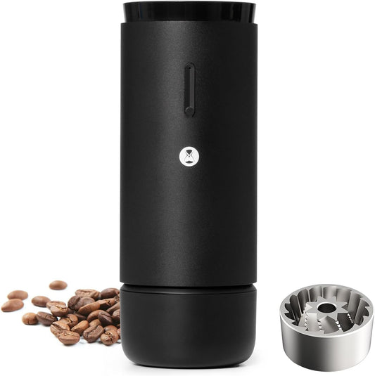 TIMEMORE Burr Coffee Grinder, Portable Electric Grinder with Metal Body, 30 Precise Settings for Espresso to French Press, Low Noise Design, Auto Stop &amp; Clog Protection for Home &amp; Outdoor Use (Black)