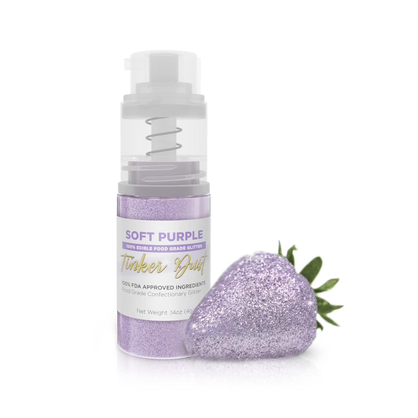 Bakell - Soft Purple Tinker Dust (4g, 1x Mini Spray Pump) Edible Glitter for Food, Desserts, and Bev