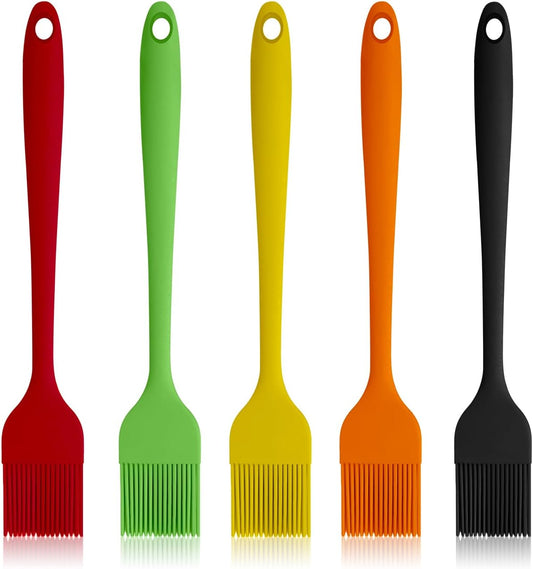 Silicone Basting Pastry Brushes, 5 Pack Heat Resistant Cooking Brush for Oil Butter Sauce, Food Brush for BBQ Grill Barbeque