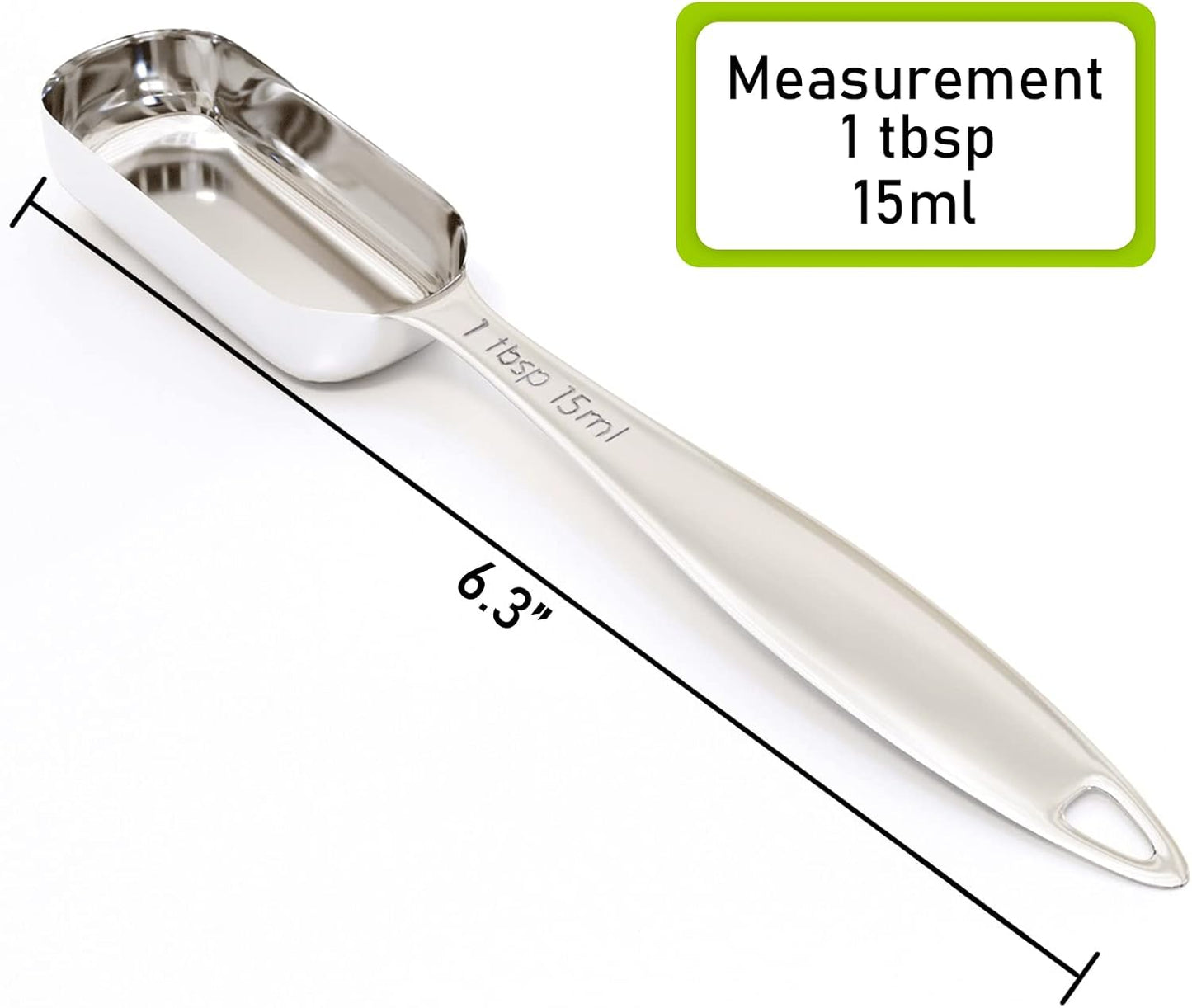 2PCS 1tbsp(15ml) Measuring Spoon, Stainless Steel Measure Teaspoon | High Precision, Food-Grade, ‌Rust-Free, Dishwasher-Safe, Easy-Read Markings, Multi-Purpose, Sturdy &amp; Durable