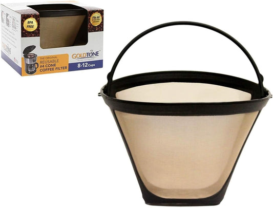 GoldTone Brand (Made in the USA) Reusable No.4 Cone Style Replacement Coffee Filter replaces your Cuisinart Permanent Coffee
