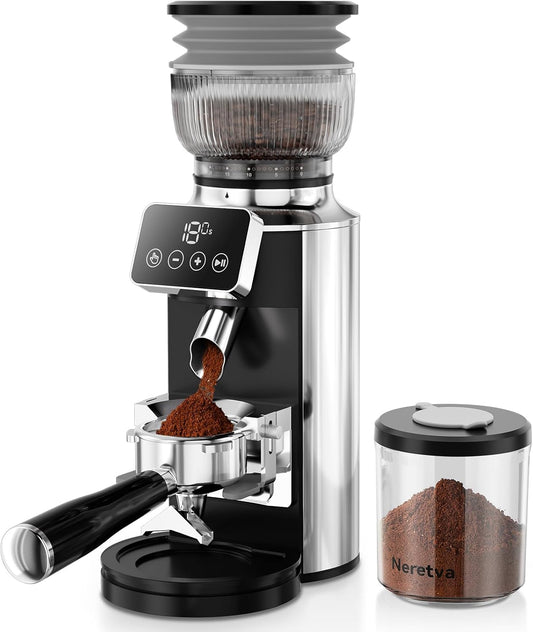 Neretva Stainless Steel Espresso Grinder with Portafilter Holder
