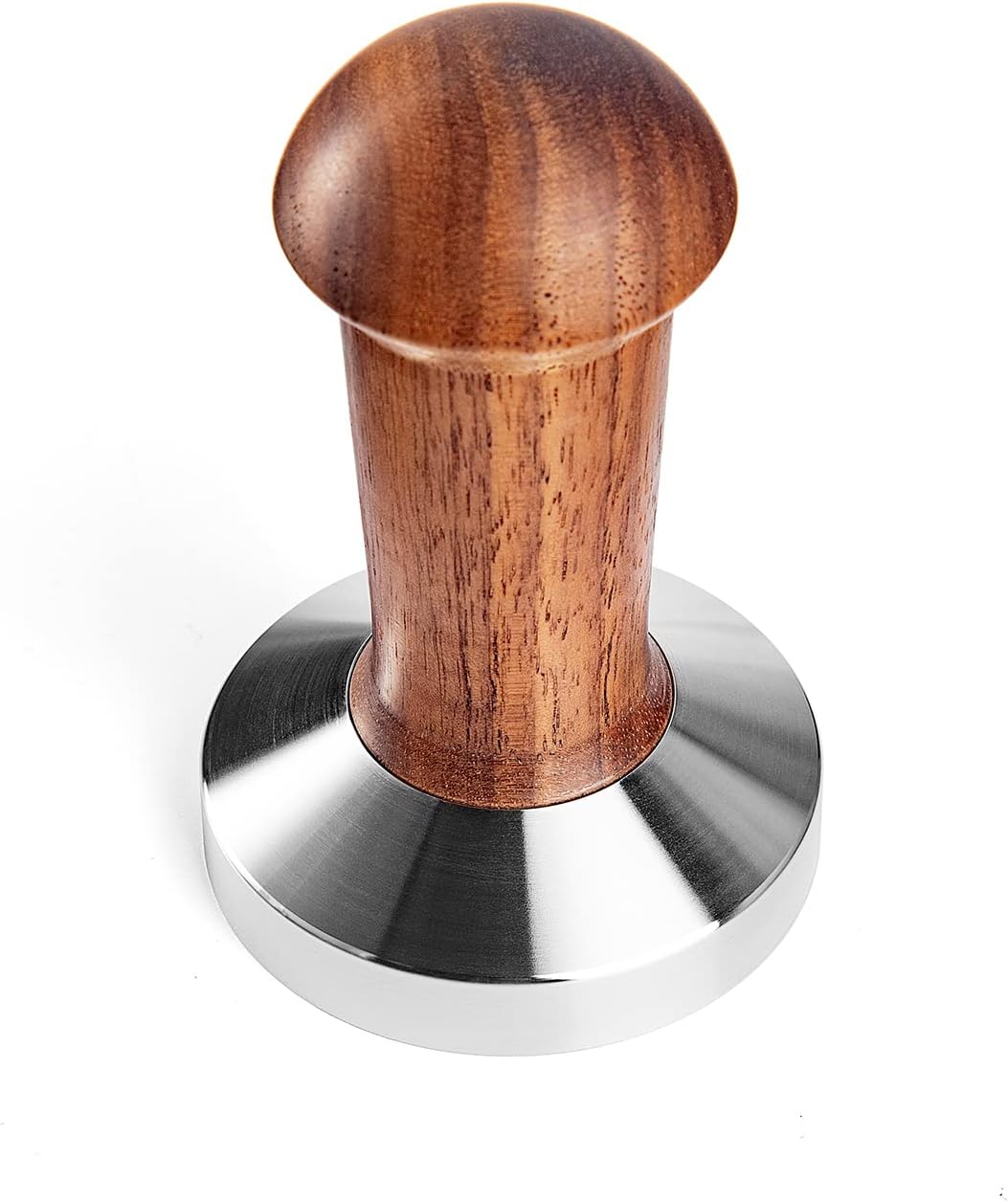 MOJAE 58.5mm Espresso Tamper, Coffee Tamper, Espresso Press Tool with 304 Stainless Steel Flat Base and Walnut Wooden Handle for Barista Espresso Machines, Fits for 58mm Portafilter