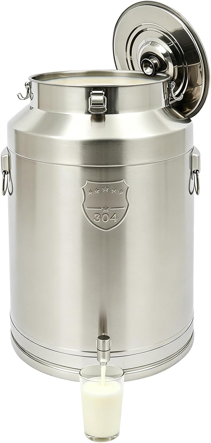 76L/20Gal 304 Stainless Steel Milk Can with Spigot