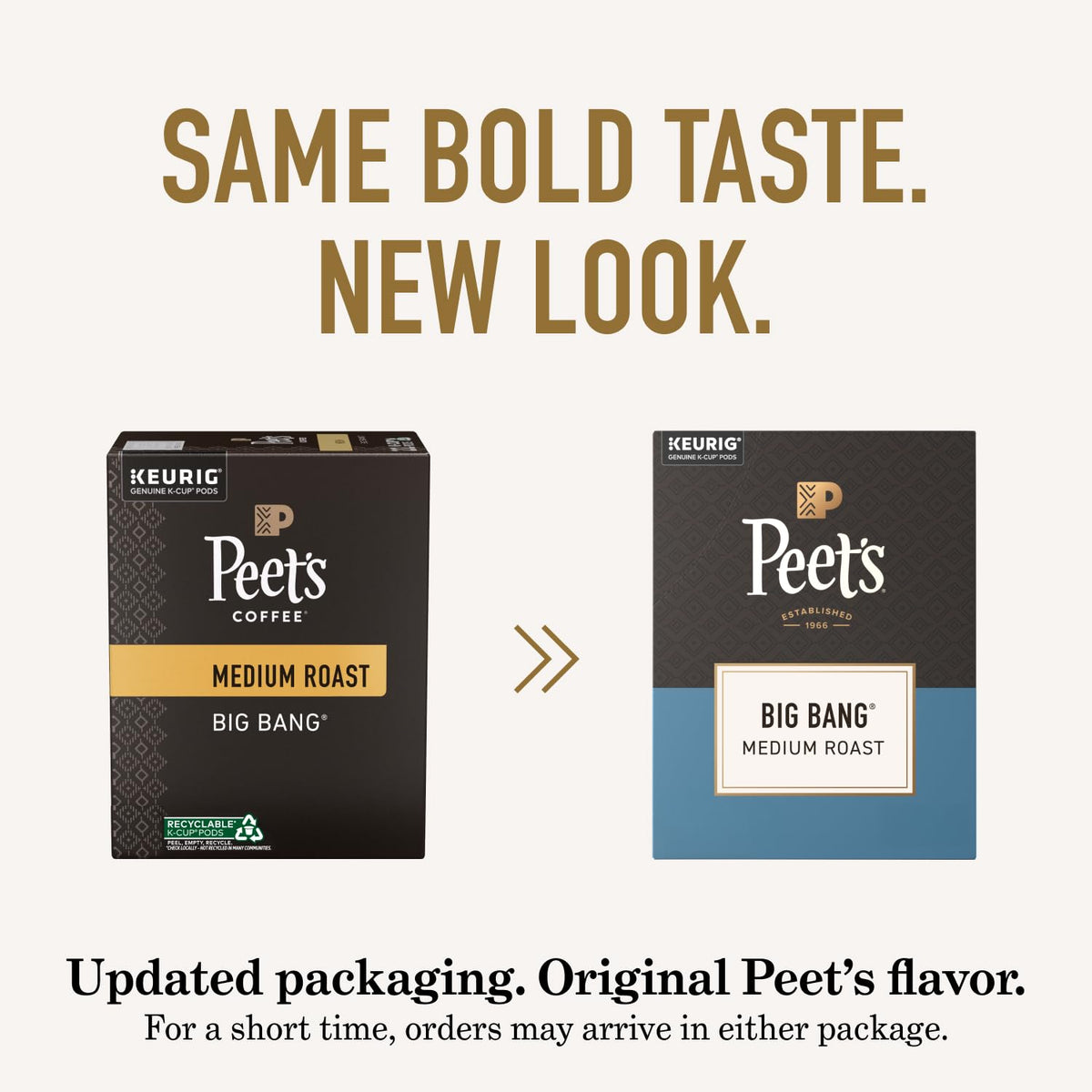 Peet's Coffee Coffee Pods, Medium Roast, Big Bang, 48 K Cups