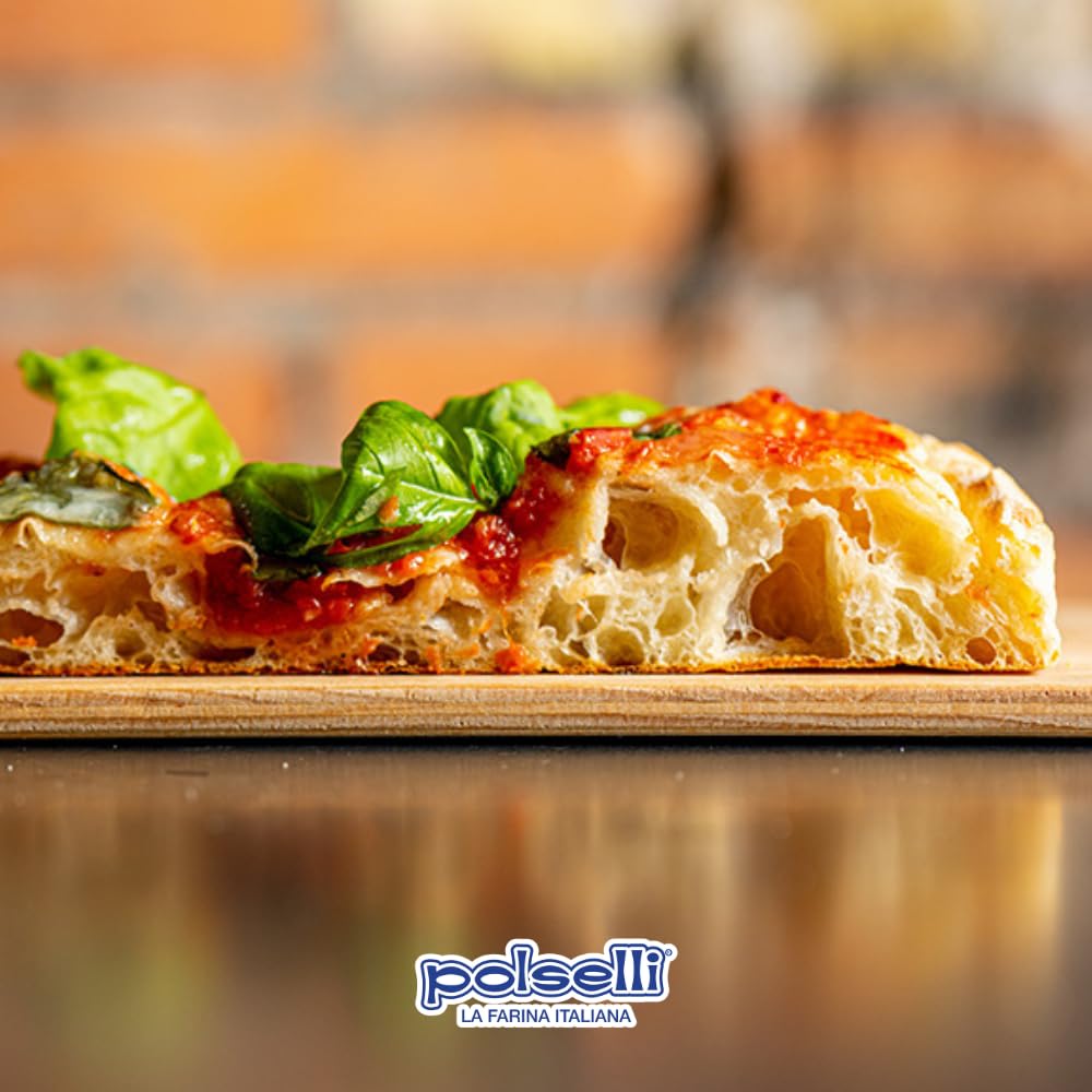POLSELLI Semola Flour, Semolina Rimacinata Di Grano Duro, 1 kg (2.2 lbs) | Fine-Milled Durum Wheat For Bread, Pizza And Pasta Making, Fine Texture, Easy Dough Handling, Product Of Italy