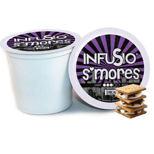 InfuSio Coffee Pods 96 Count S'mores Medium Roast Flavored Single Serve Coffee Pods for Keurig K Cups Brewers - InfuSio