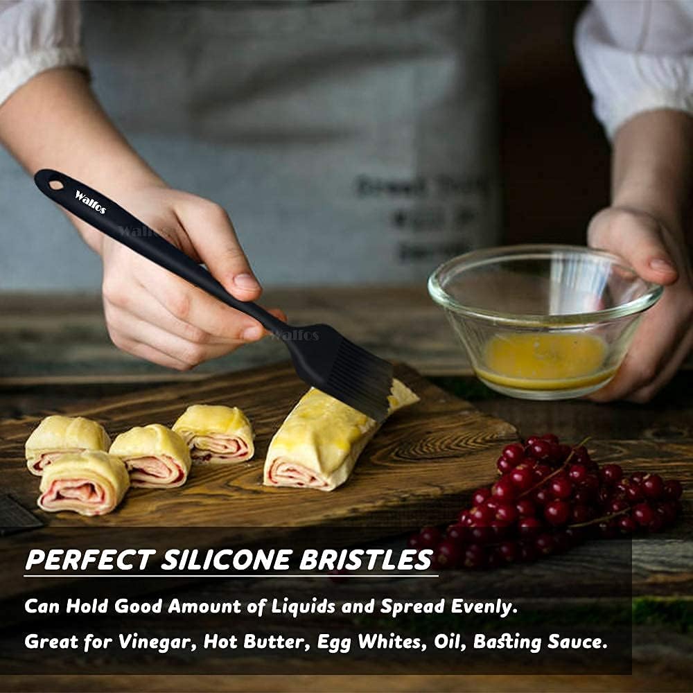 Walfos 3 Size Basting Brush, 600°F High Heat Resistant Silicone Pastry Brushes for BBQ, Baking, Kitchen Cooking, Desserts- BPA Free&amp;Dishwasher Safe