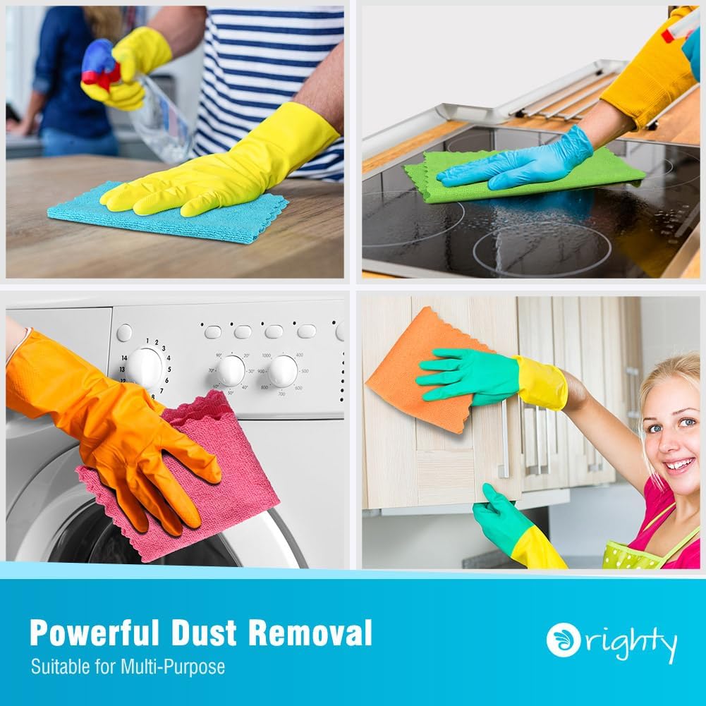 Orighty Microfiber Cleaning Cloth Bulk, 150 Pack Cleaning Rags 12x12 inch