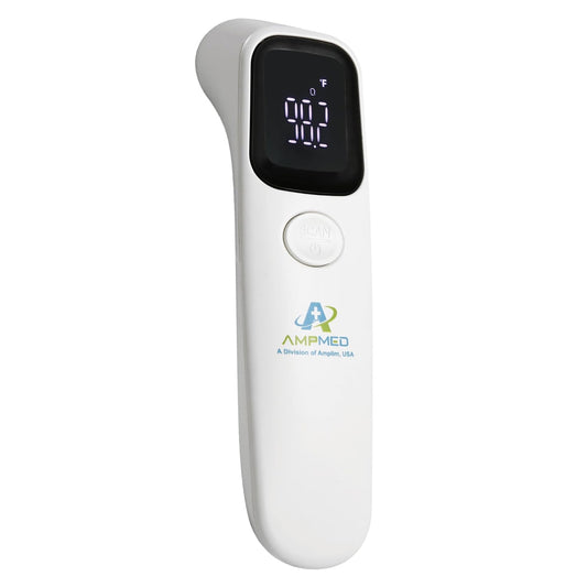 Amplim Forehead Thermometer | No-Touch, FDA-Cleared, Medical-Grade Infrared | 1-Second Read with Audible Fever Alert |