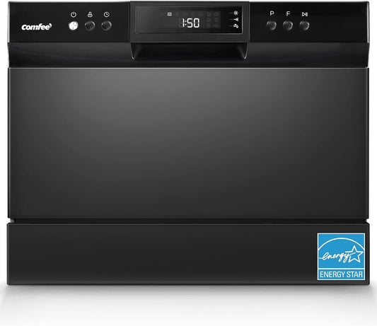 COMFEE’ Countertop Dishwasher, Energy Star Portable Dishwasher, 6 Place Settings & 8 Washing Programs, Speed, Baby-Care,