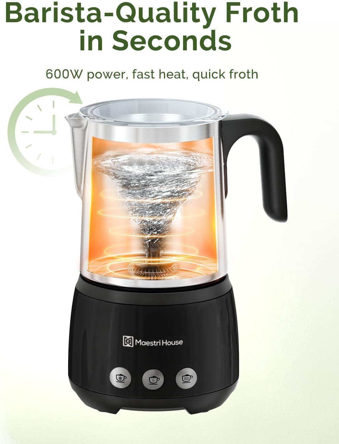 Maestri House 16.9OZ BasicFro 500 Electric Milk Steamer and Frother