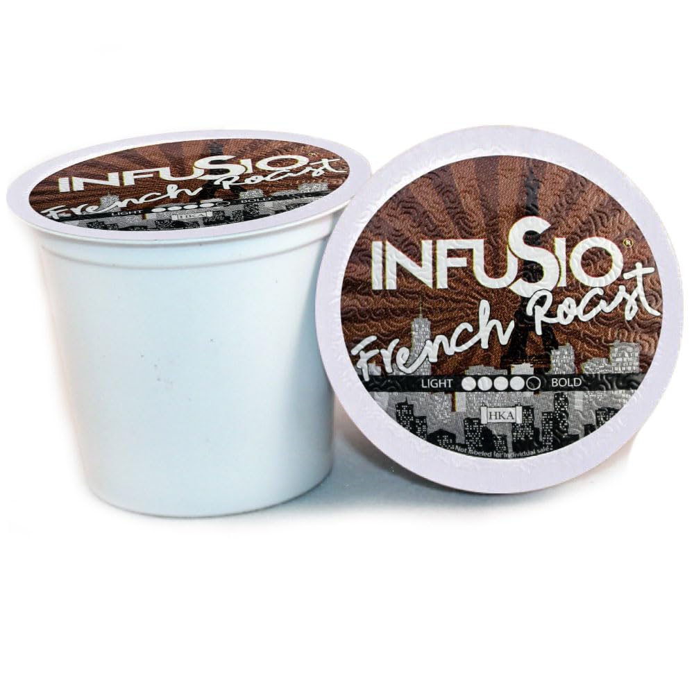 96 Count - French Roast, Single serve Coffee pods for Keurig K Cup® Brewers - InfuSio Premium Roasted Coffee (French Roast, 96 count Compatible with 2.0)……