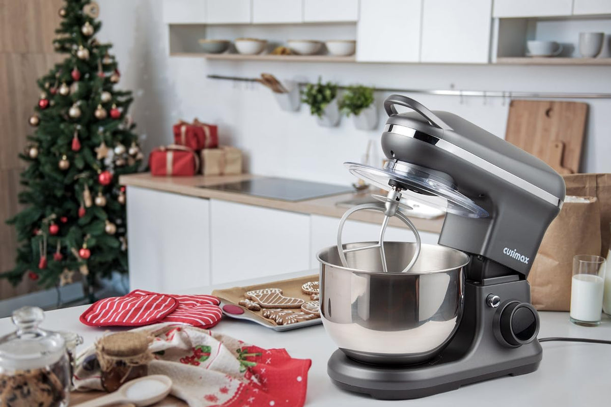 CUSIMAX Stand Mixer 5-QT Tilt-Head Food Mixer Kitchen Electric Mixer with Dough Hook, Wire Whip & Beater for Daily Use
