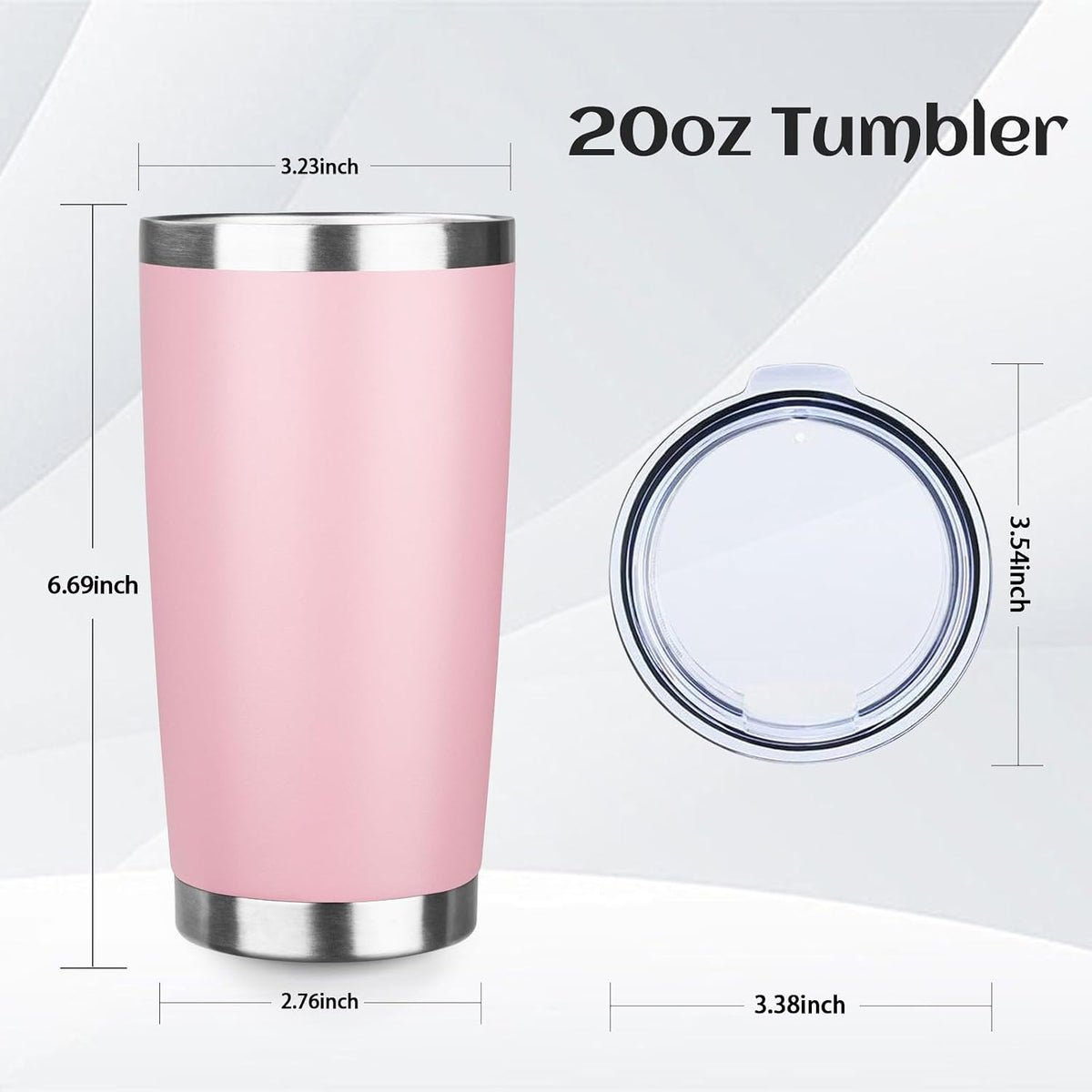 StarSpeed 6 Pack 20oz Stainless Steel Travel Coffee Tumbler,Light Pink | Travel Coffee Mug Bulk,Spill-proof Lid,Double Wall,BPA-free Travel Cups,Insulated Cup Fits Car Cupholders