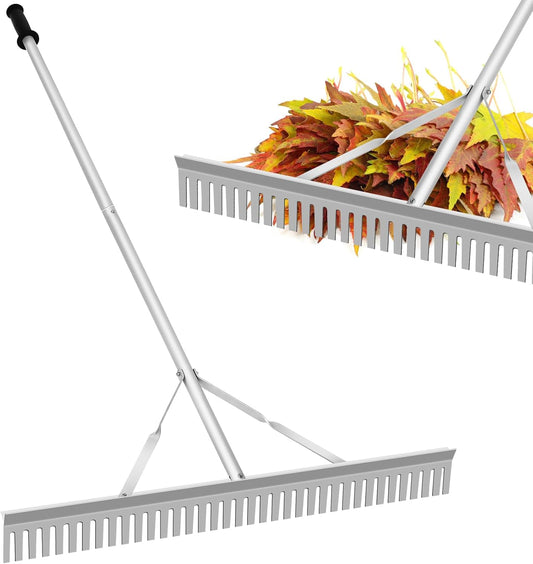 Aluminum Landscape Rake,36" Landscape Rake,Leaf Rake with 67 Inch Handle,Aluminum Yard Rake Tool for Loosening Soil,Lawn