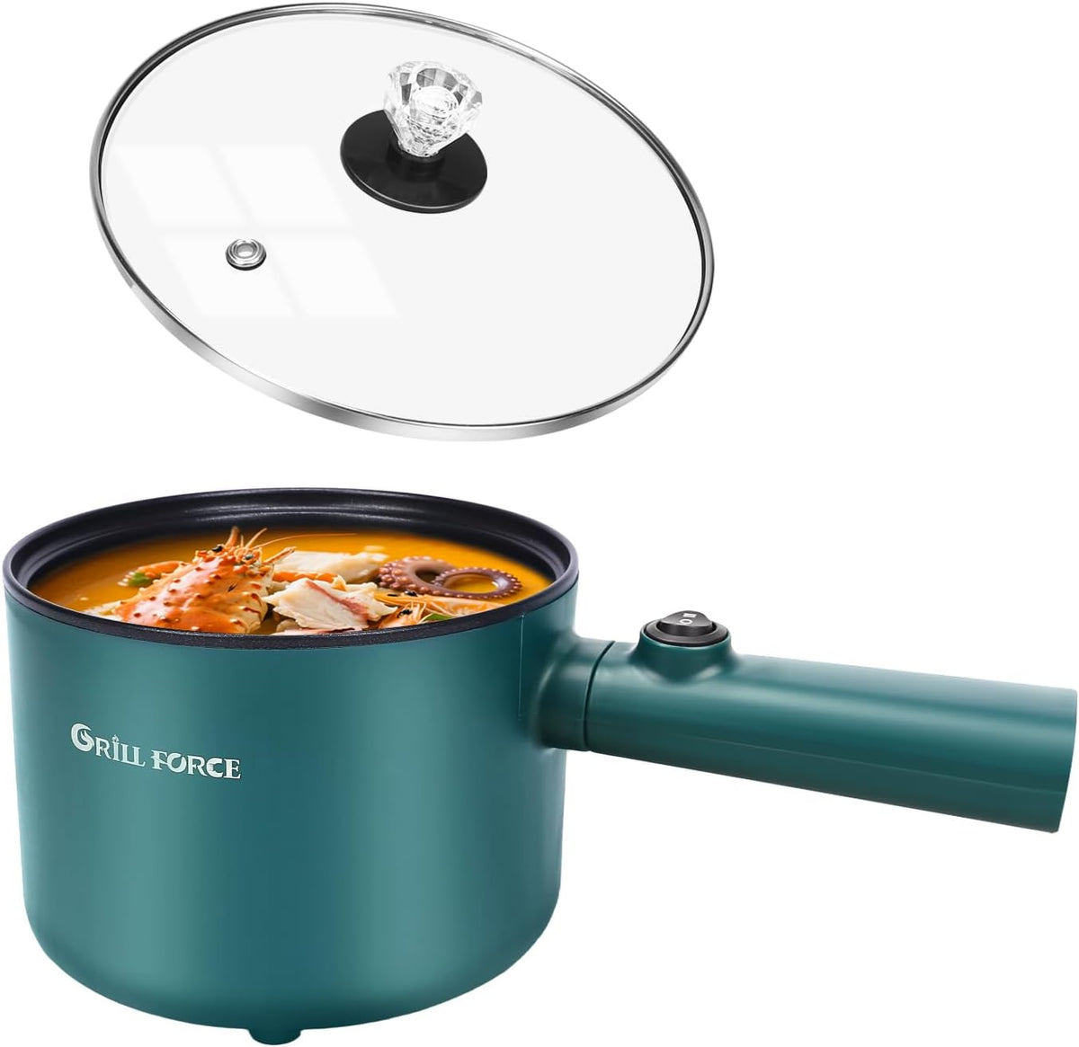 Hot Pot Electric with Steamer,6 Smart Modes, 1.8L Ramen Cooker, Portable Cooker, Non-Stick Frying Pan, Sauté Pan, Electric Pot for Pasta, Egg, Steak, BPA Free, College Dorm Room Essential