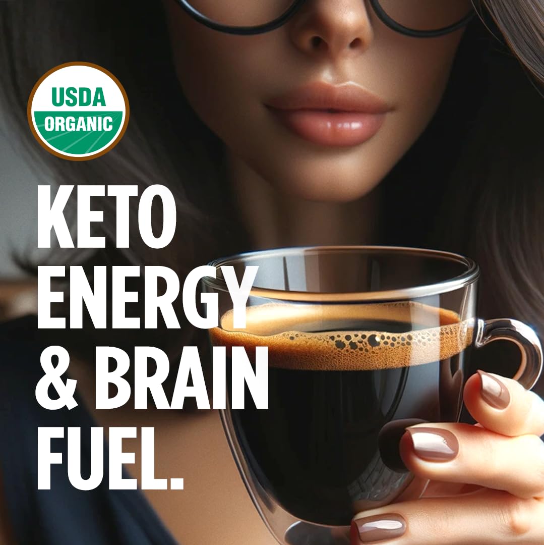 VitaCup Organic Genius Keto Medium Dark Roast Coffee Pods, 24ct | B Vitamins, D3, MCT Oil, Turmeric