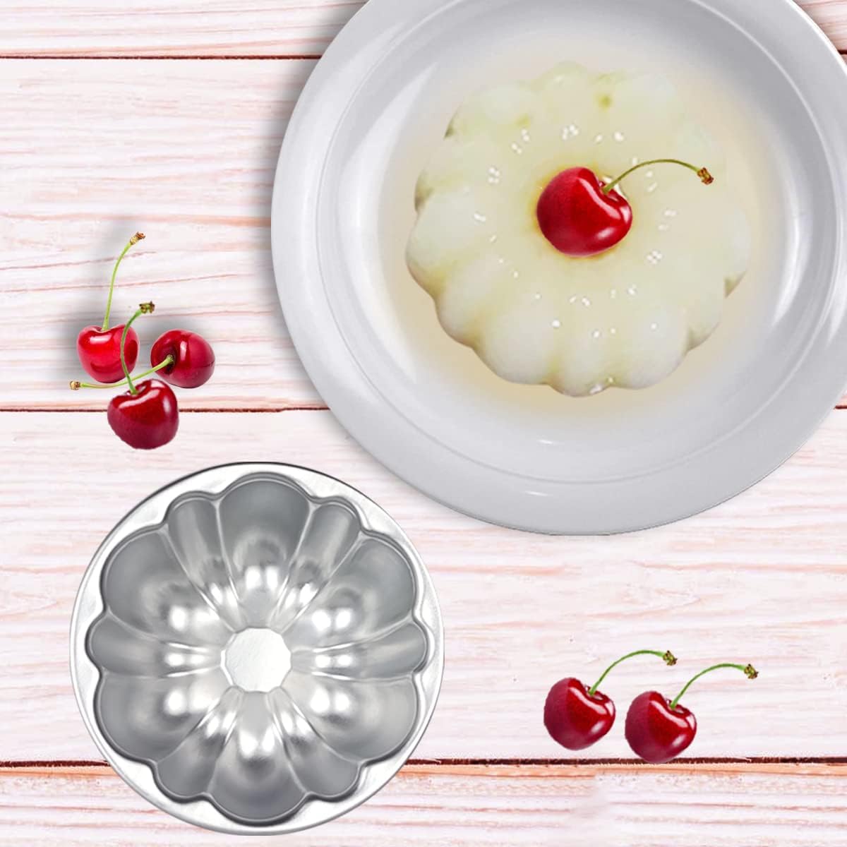 Aluminum Molds for Jello Small Tartlets Nonstick for Steaming and Baking | Mini Pudding Pan Cup Cake Molds Cupcake Muffin Cups for Small Desserts 6 Pieces