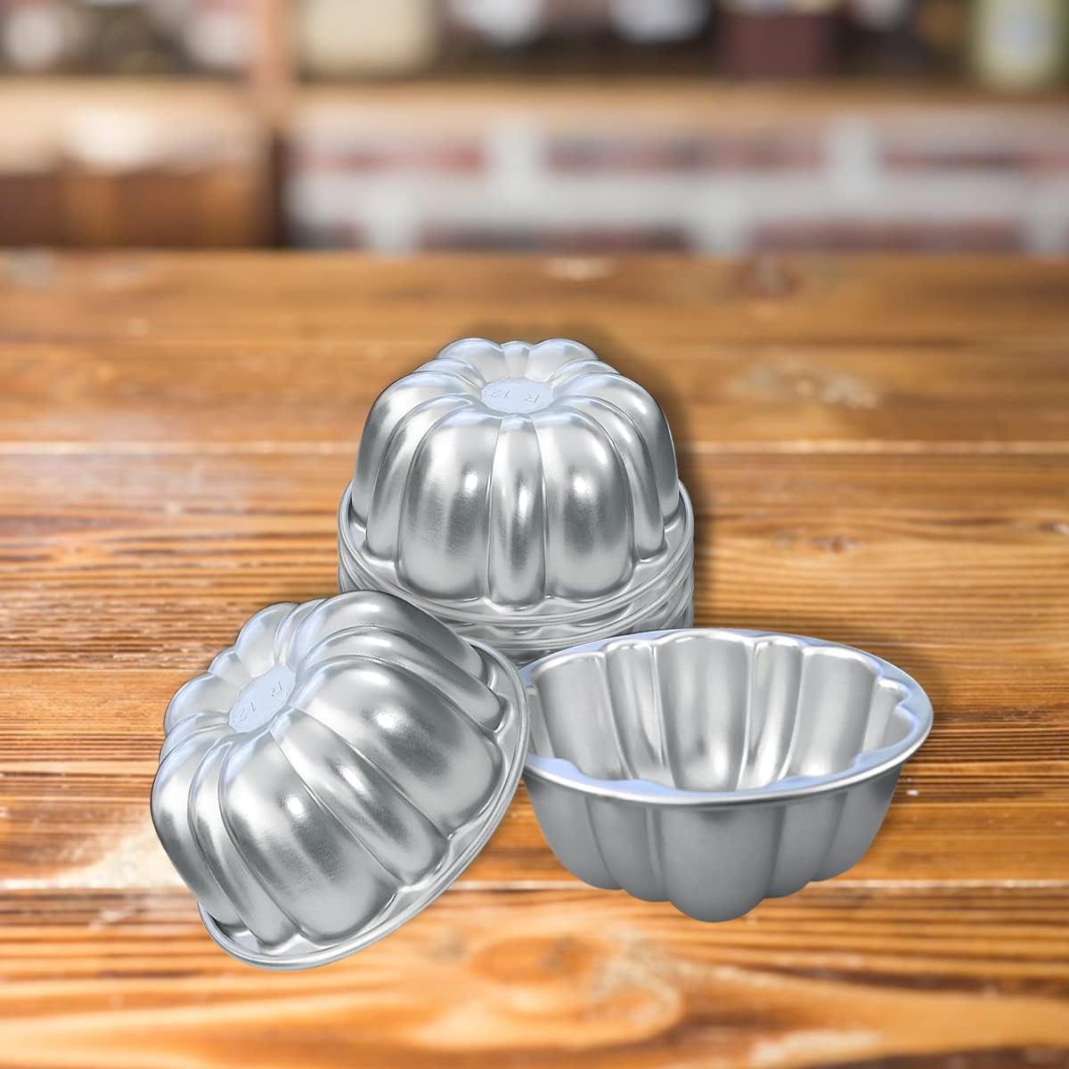 Aluminum Molds for Jello Small Tartlets Nonstick for Steaming and Baking | Mini Pudding Pan Cup Cake Molds Cupcake Muffin Cups for Small Desserts 6 Pieces