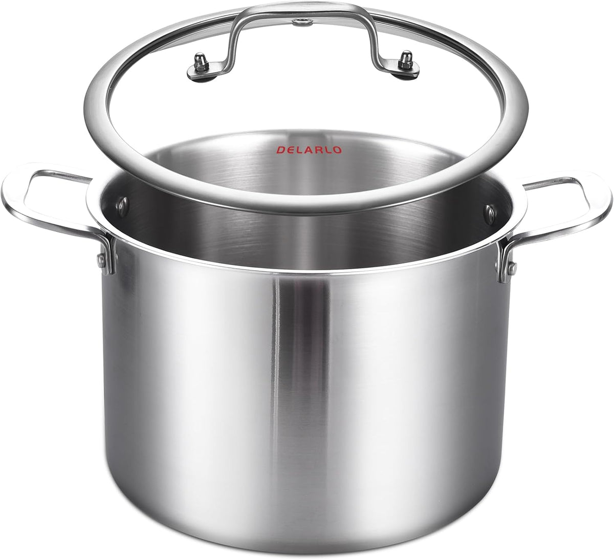 DELARLO Tri-ply Stainless Steel 20 Quart Heavy Duty Induction Stock Pot