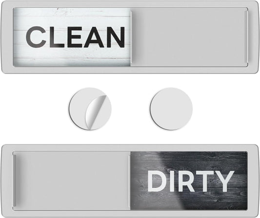 KitchenTour Dishwasher Magnet Clean Dirty Sign, Strong Magnet Clean Dirty Sign for Dishwasher, Farmhouse Wood Design