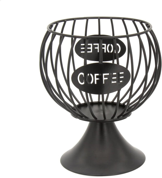 K Cup Holder and Pod Storage Organizer for Counter - Metal Basket for Keuring Pods, Coffee Bar Decor, Capsule and Creamer