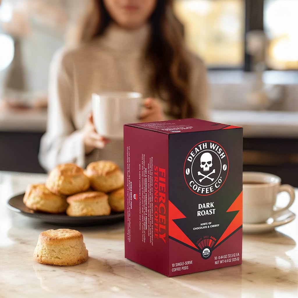 Death Wish Coffee Mixed Roast Variety Pack Coffee Pods, Organic, 30 Count | Fair Trade Arabica &amp; Robusta, Medium Dark &amp; Espresso Roasts, Bold &amp; Balanced, Assorted
