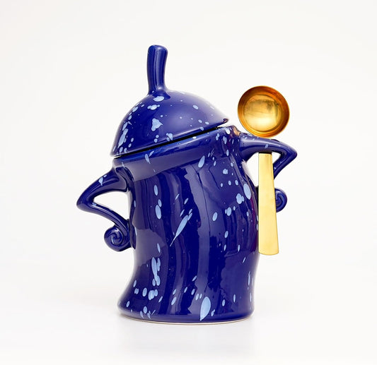 Canister With Attitude - Attitude Jar, Ceramic Airtight Food Storage Container with Spoon for Tea, Coffee, Sugar, Flour,