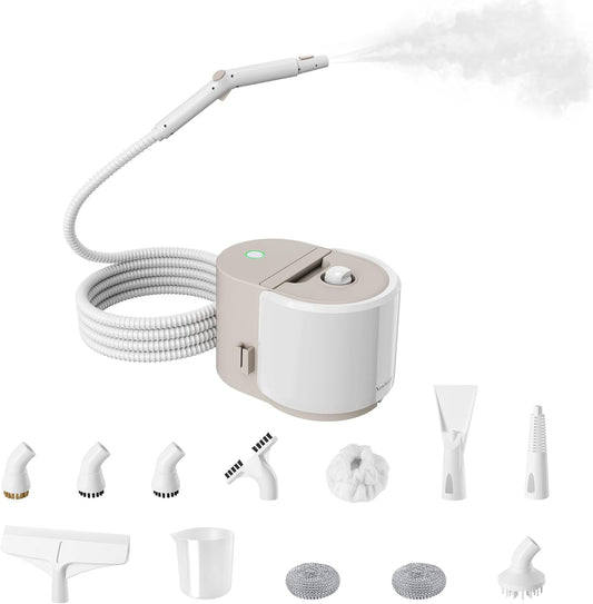 Newbealer Heavy-Duty Steam Cleaner for Home, Stainless Steel Boiler, 12-Piece Accessory Kit, Max 5 Bar Pressure,