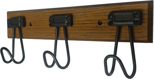 16" Wall Mounted Heavy Duty Label Hook Rack with 3 Hooks, for Hanging Coat, Hat, Jacket or Towel, Fit for Entryway, Hallway,