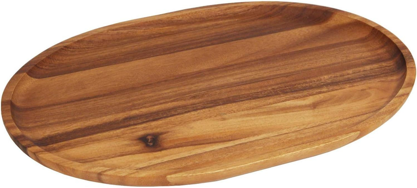 Woodard &amp; Charles Acacia Wood XL Oval Serving Tray, 12" x 18", 12 Pack | Serve Charcuterie, Cheese, Tapas, Sushi, Crudites, Appetizers, and More. For Home Entertaining, Parties, Events, and Catering